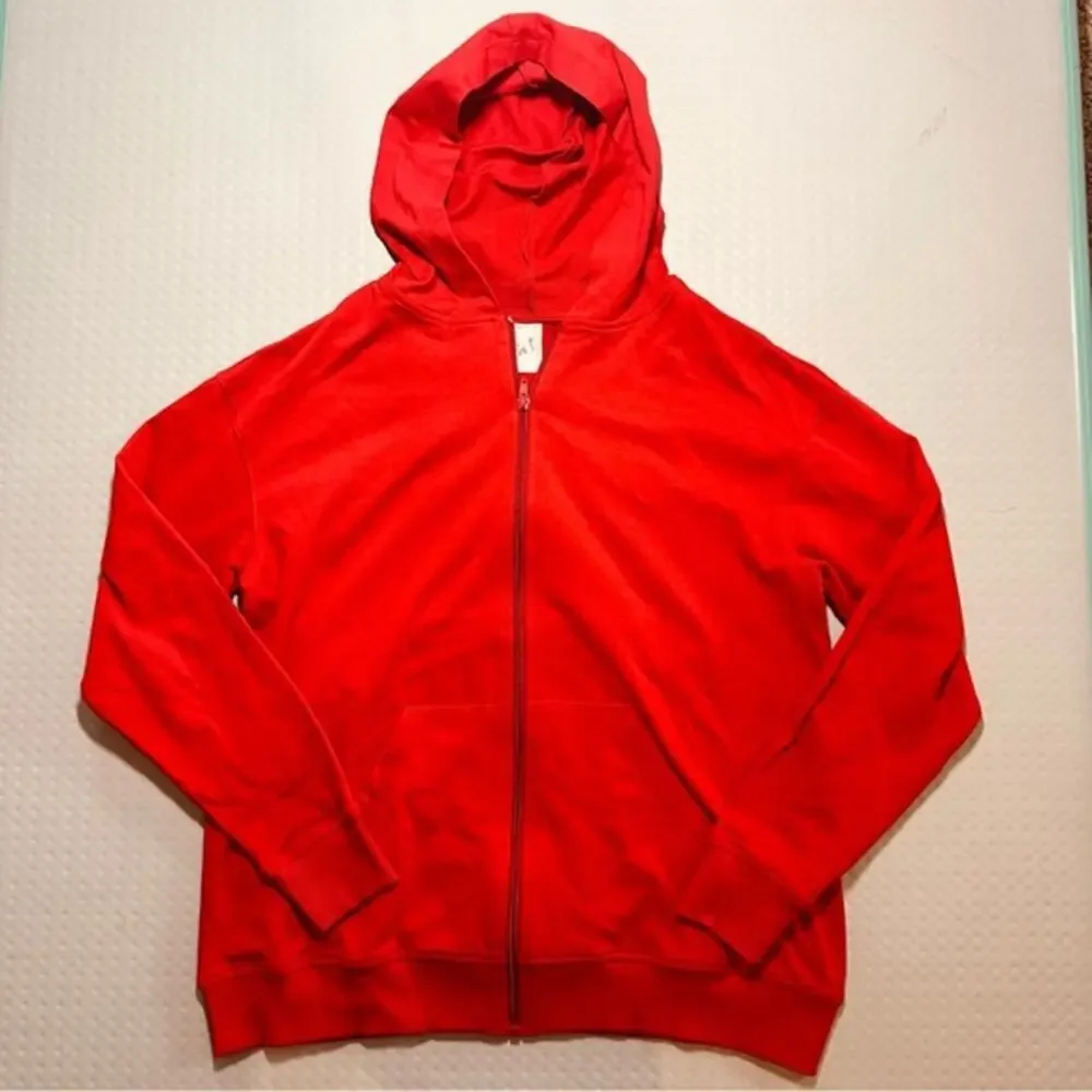Weissman red dance hiphop hoodie front zipper side pockets AS like new condition